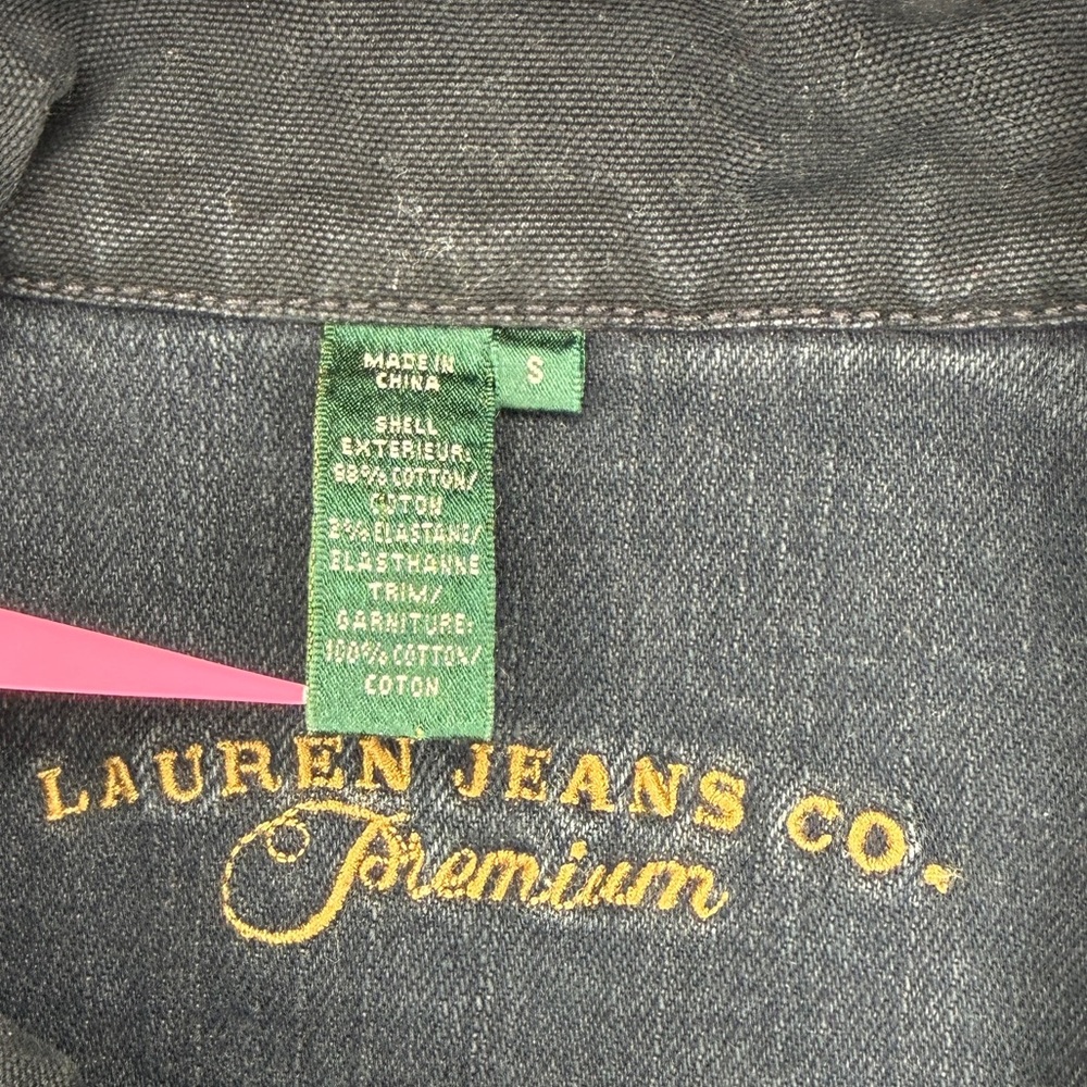 Ralph Lauren Rare Vintage Cortland Black Denim Field Jacket Fireman Toggle Small - Picture 6 of 10